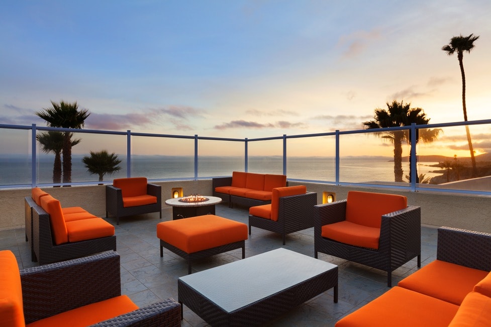 A fun rehearsal party with panoramic views of Avila and Pismo Beach from this private rooftop, Seacrest Hotel