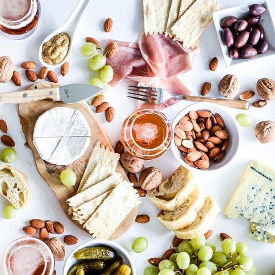 A delightful spread offered at The Station for an event with Fromagerie Sophie